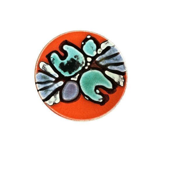 Poole Pottery England 5” Pin Dish Plate Signed 49 Rare MCM English Modern Cool - Picture 1 of 8